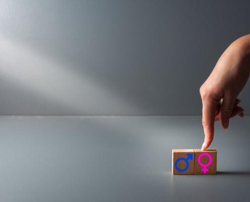 Hand,Pointing,At,Gender,Signs,,,Concept,Of,Gender,Confusion