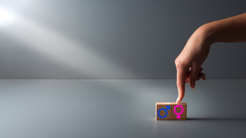 Hand,Pointing,At,Gender,Signs,,,Concept,Of,Gender,Confusion