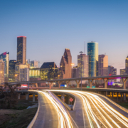 Houston,,Texas,,Usa,Downtown,City,Skyline,And,Highway.
