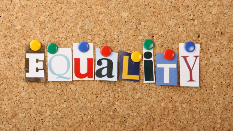 The,Word,Equality,In,Cut,Out,Magazine,Letters,Pinned,To