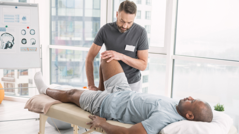 Rehabilitation,Therapy.,Professional,Male,Therapist,Working,In,The,Rehabilitation,Center