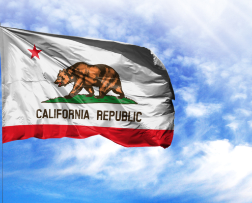 Flag,State,Of,California,On,A,Flagpole