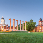 Columbia,,Missouri,,Usa,Historic,Columns,At,Twilight.