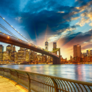 Manhattan,,New,York,City.,Spectacular,Sunset,City,View.