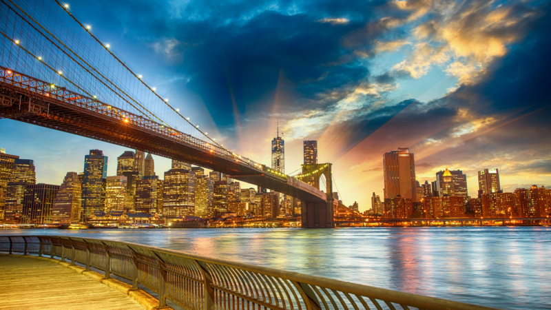 Manhattan,,New,York,City.,Spectacular,Sunset,City,View.