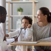 African,American,Male,Doctor,Showing,How,Phonendoscope,Works,To,Small