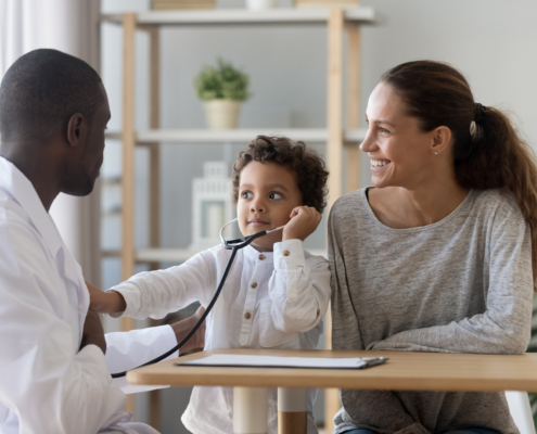 African,American,Male,Doctor,Showing,How,Phonendoscope,Works,To,Small