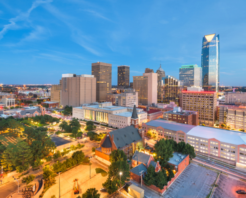 Oklahoma,City,,Oklahoma,,Usa,Downtown,Skyline,At,Twilight.