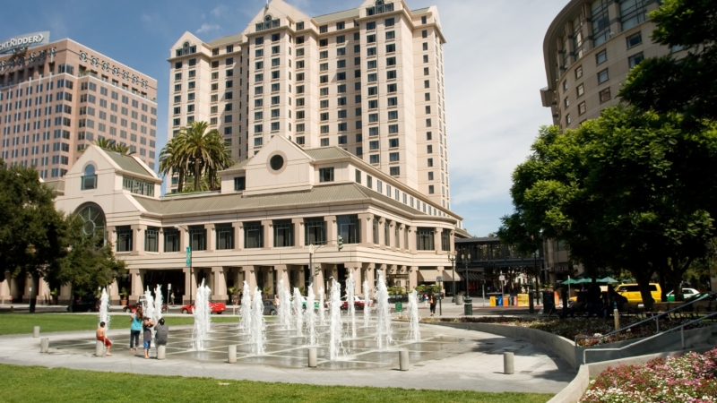 Plaza,De,Cesar,Chavez,Is,A,Small,Park,In,Downtown