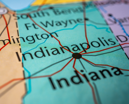 Indiana,State,On,The,Usa,Map