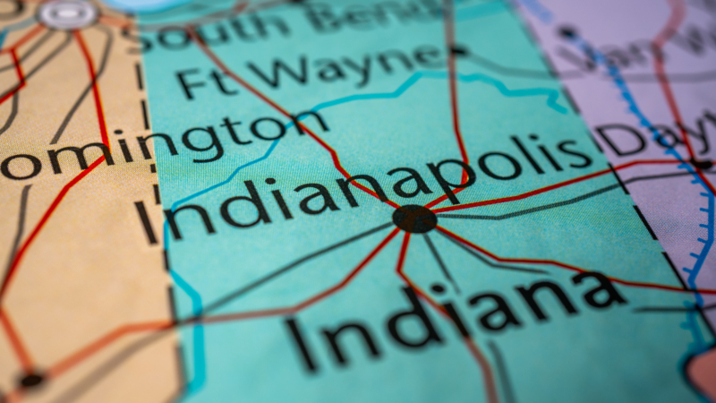 Indiana,State,On,The,Usa,Map