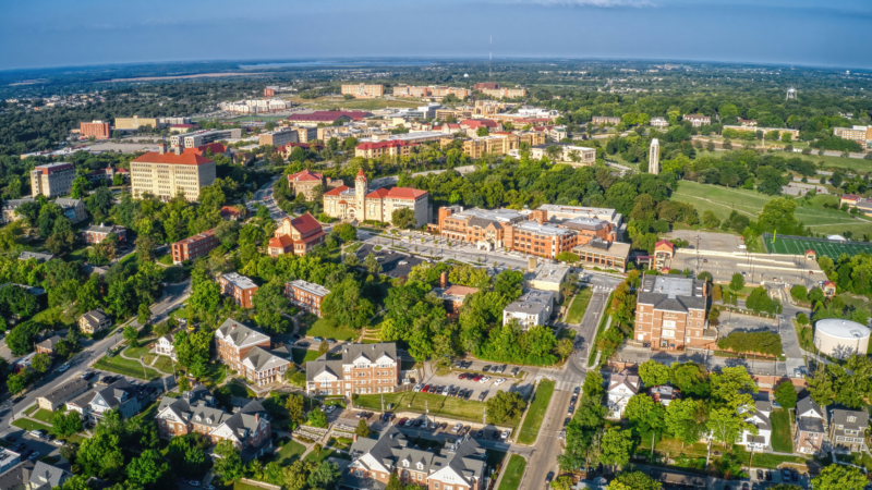 Aerial,View,Of,Lawrence,,Kansas,And,Its,State,University