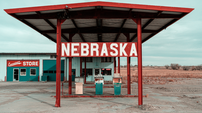 Old,Gas,Station,Signs,In,Nebraska