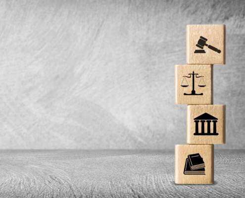 Wooden,Block,Cube,Shape,With,Icon,Law,Legal,Justice,On