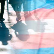 Transgender,Flag,,Shadows,And,Silhouettes,Of,People,On,A,Road,