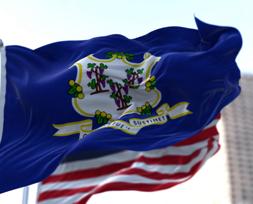 The,Flags,Of,The,Connecticut,State,And,United,States,Of