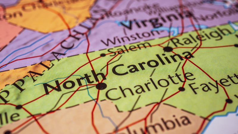 North,Carolina,On,The,Map,Of,Usa