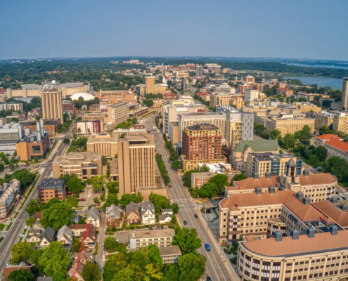 Aerial,View,Of,A,Large,University,In,Madison,,Wisconsin