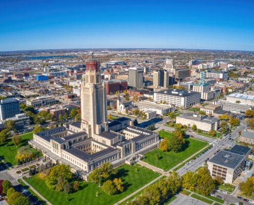 Aerial,View,Of,Lincoln,,Nebraska,In,Autumn