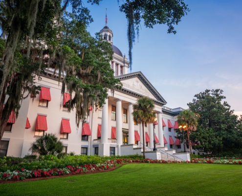 Tallahassee,,Florida,,Usa,With,The,Old,And,New,Capitol,Building
