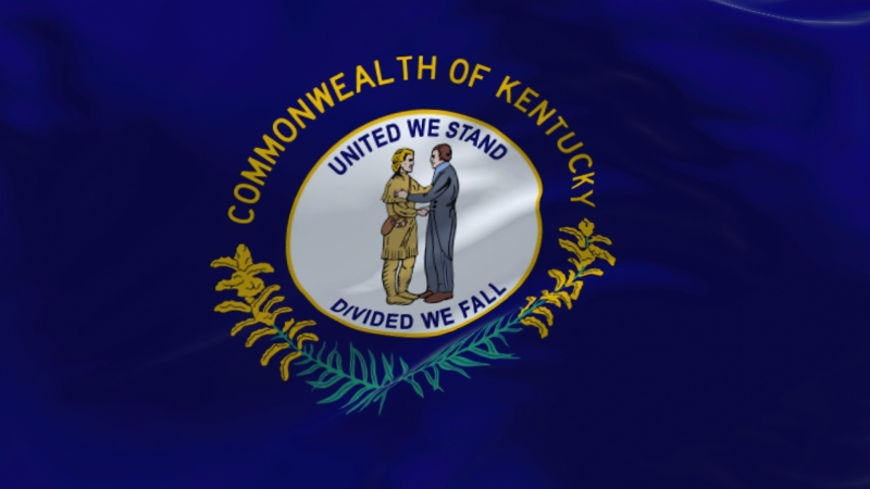 The,Us,State,Flag,Of,Kentucky,Waving,In,The,Wind.