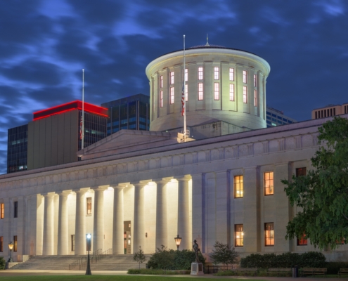 Columbus,,Ohio,,Usa,View,Of,Downtown,And,The,Statehouse,From
