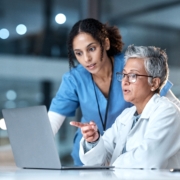 Doctors,,Nurse,Or,Laptop,In,Night,Healthcare,,Planning,Research,Or