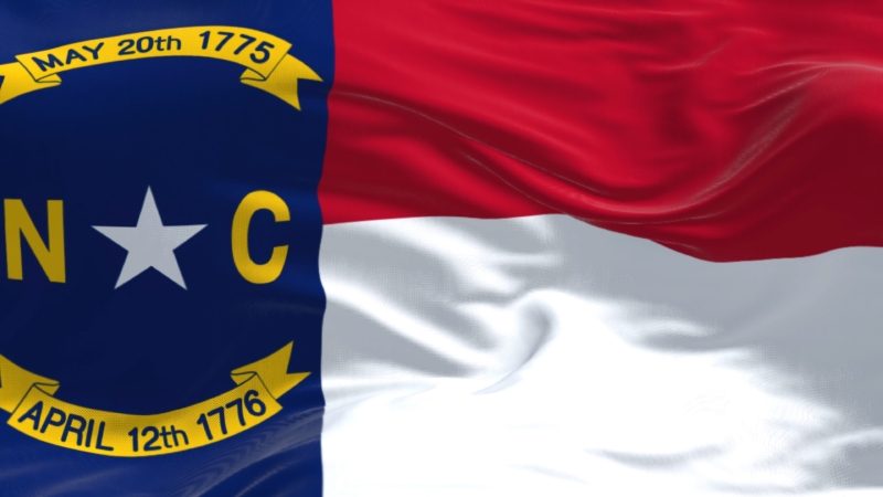 North,Carolina,State,Flag,Waving.,North,Carolina,Is,A,State