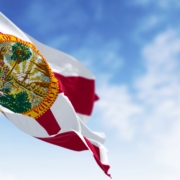 Close-up,View,Of,The,Florida,State,Flag,Waving,In,The