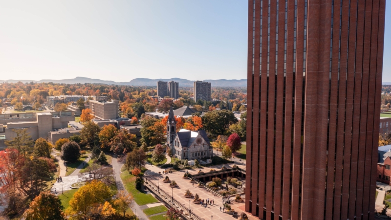 An,Aerial,Shot,Of,The,University,Of,Massachusetts,Amherst,Campus