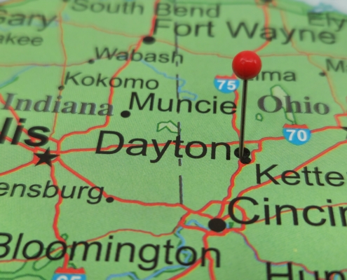 Map,Of,Dayton,,A,City,In,Montgomery,County,,Ohio.