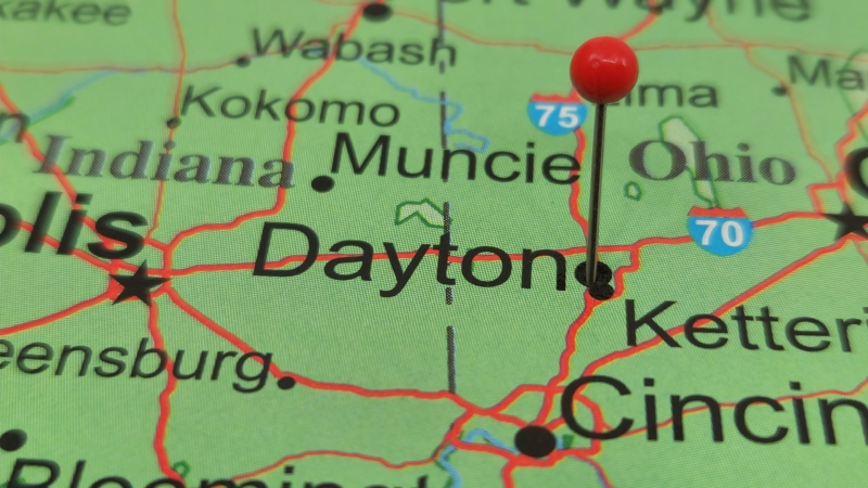 Map,Of,Dayton,,A,City,In,Montgomery,County,,Ohio.