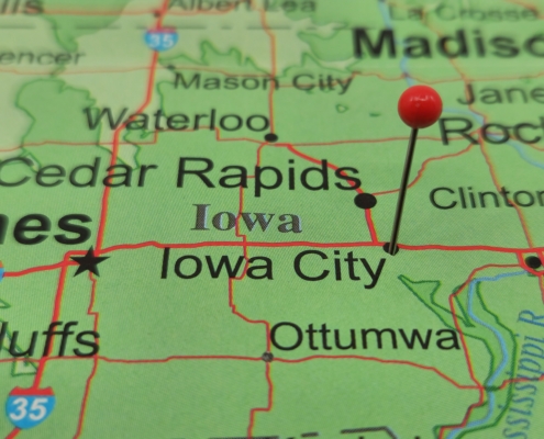 Map,Of,Iowa,City,In,Johnson,County,,Iowa.