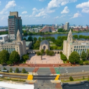 Boston,University,Marsh,Plaza,And,Marsh,Chapel,Aerial,View,At