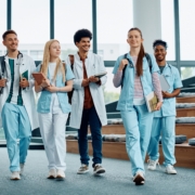 Group,Of,Medical,And,Nursing,Students,Leaving,The,Amphitheater,After