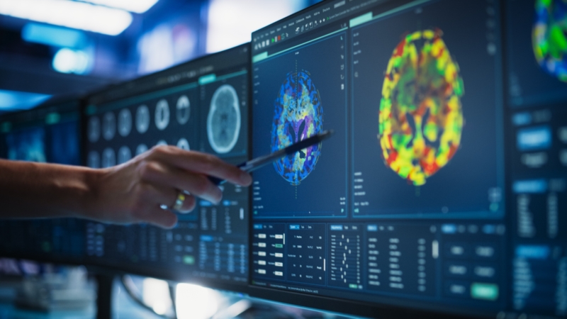 Modern,Medical,Research,Center:,Anonymous,Doctor,Pointing,At,Desktop,Computer