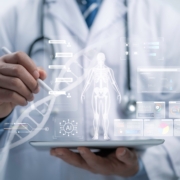 Medical,Worker,Touch,Virtual,Medical,Revolution,And,Advance,Of,Technology