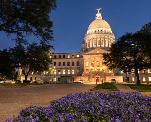Twilight,View,Of,The,Historic,State,Capitol,Building,Of,Jackson,