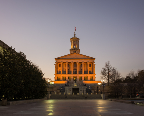 Tennessee,State,Capitol,At,Sunset.