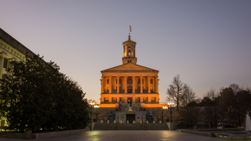 Tennessee,State,Capitol,At,Sunset.