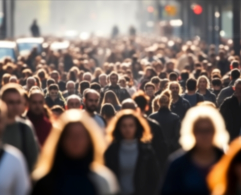 Crowd,On,Busy,Street.urban,Life.blurred,Defocused,Of,Unrecognized,Crowd,People