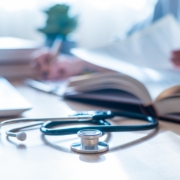 Stethoscope,,Health,And,Wellness:doctor,Reading,Latest,Medical,Journals,In,Hospital