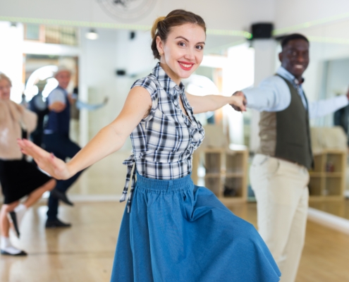 Pair,Dancing,Lindy,Hop,During,Rehearsal