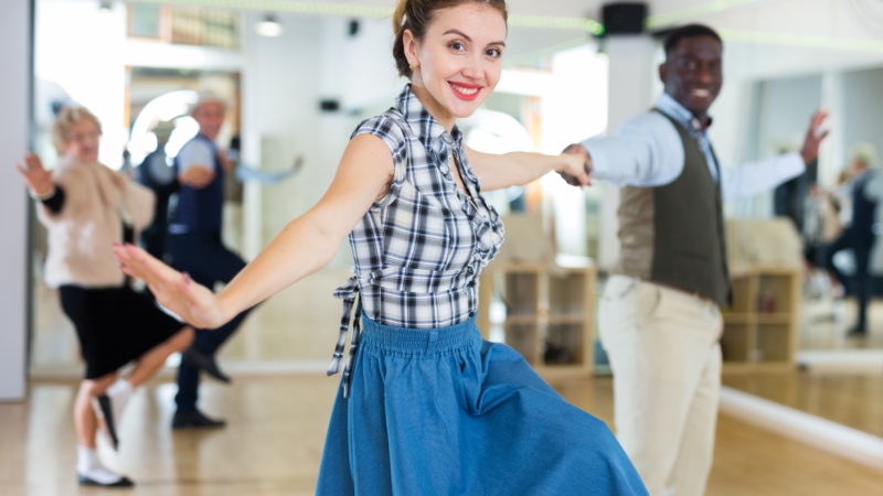 Pair,Dancing,Lindy,Hop,During,Rehearsal