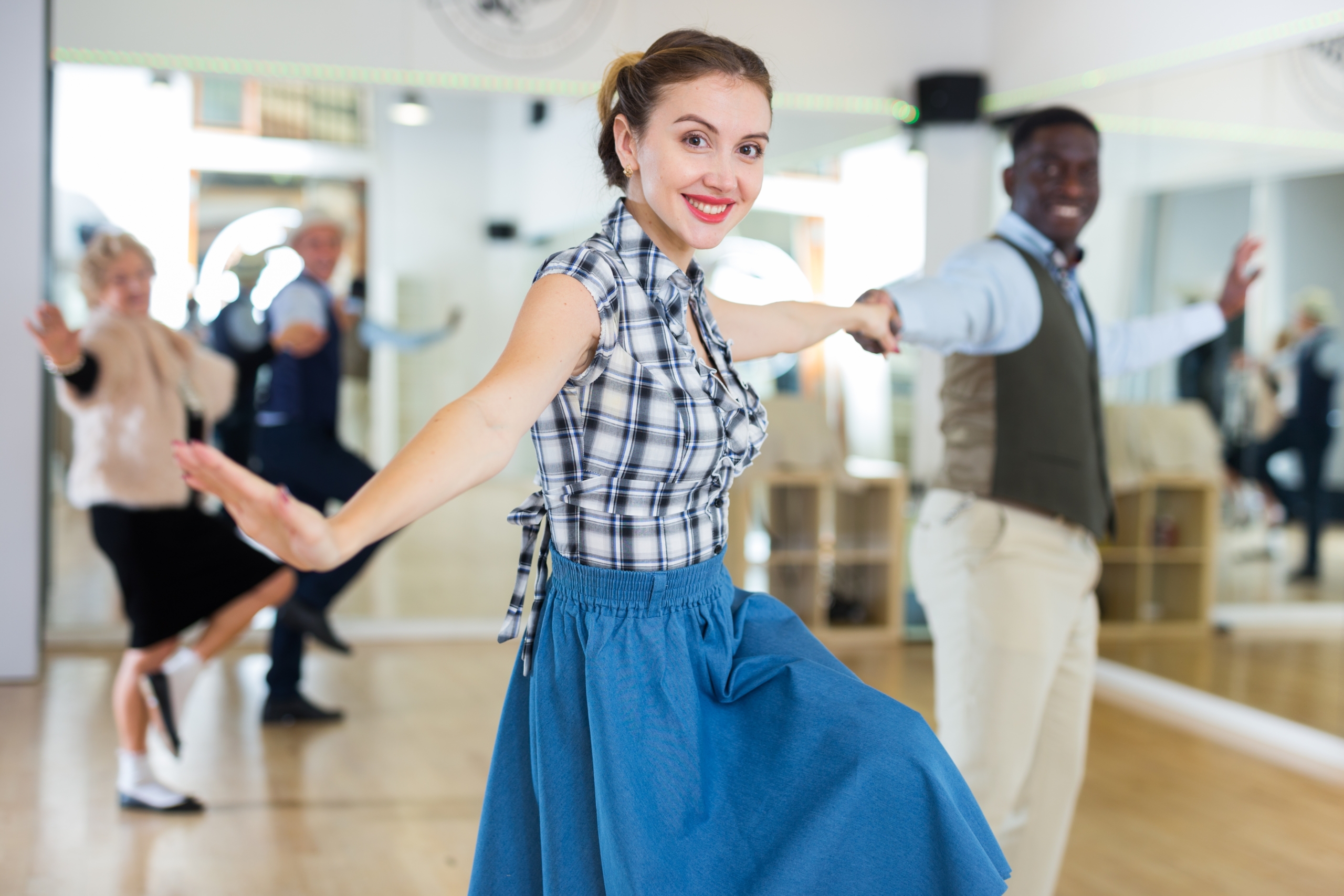 Pair,Dancing,Lindy,Hop,During,Rehearsal