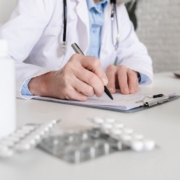 Doctor,,Hands,Or,Writing,With,Script,For,Medical,Prescription,,Diagnosis