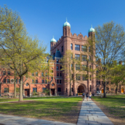 Yale,University,Buildings,In,Spring,Blue,Sky,In,New,Haven,