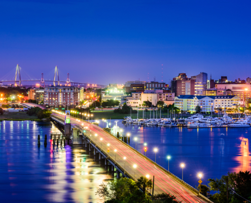 Charleston,,South,Carolina,,Usa,Skyline,Over,The,Ashley,River.