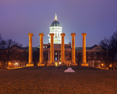 Columns,In,Front,Of,University,Of,Missouri,Building,In,Columbia,