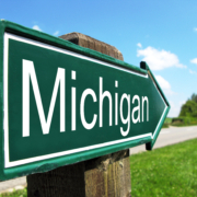 Michigan,Signpost,Along,A,Rural,Road